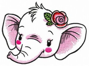 Modest elephant embroidery design