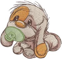 Newborn puppy embroidery design