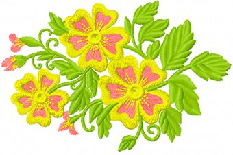 Yellow Flowers machine embroidery design