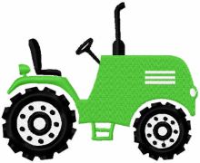 Green small tractor embroidery design