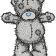Teddy bear hello machine embroidery design