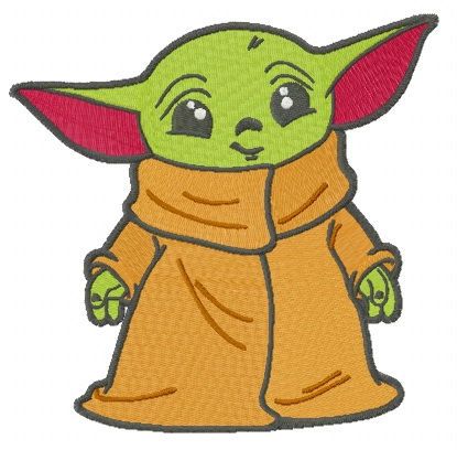 Young Yoda machine embroidery design