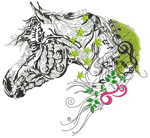 Melody horse machine embroidery design