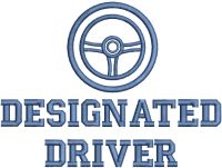 Designated driver embroidery design
