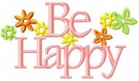 Be happy free machine embroidery design