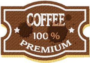 Vintage Coffee Premium label embroidery design