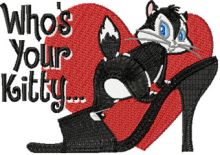 Pussyfoot -Who*s your Kitty embroidery design