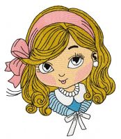 Little cute girl 7 embroidery design