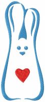 Bunny with love free embroidery design