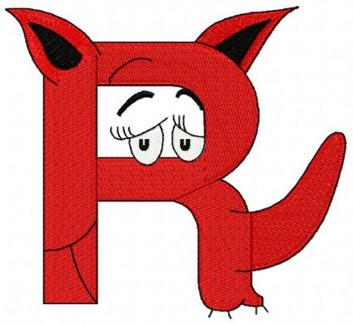 Dr. Seuss alphabet letter R machine embroidery design