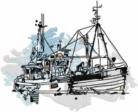 At the pier embroidery design