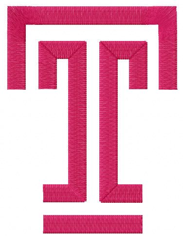 Temple University logo machine embroidery design