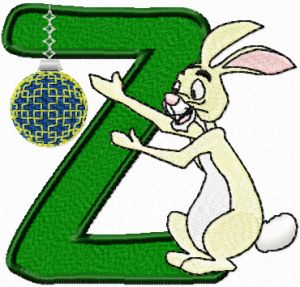Rabbit letter Z embroidery design