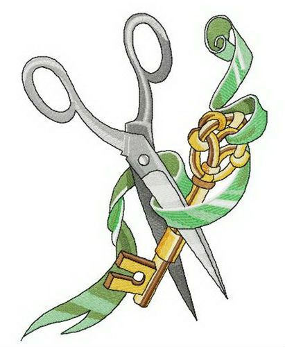 Key to tailor's heart machine embroidery design