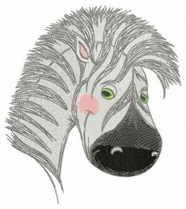 Baby zebra muzzle embroidery design