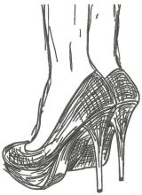 High heels embroidery design