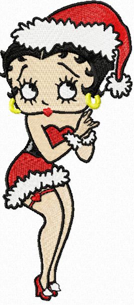 Betty Boop Christmas machine embroidery design