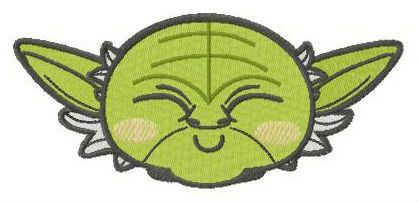 Chibi Master Yoda head machine embroidery design