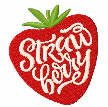 Strawberry machine embroidery design