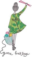 Gone knitting embroidery design