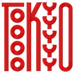 Tokyo typography embroidery design