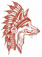 Indian fox 4 embroidery design