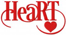 Heart with heart embroidery design