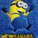 Very happy minion embroidered on blue towel 