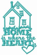 Home is where the heart is embroidery design