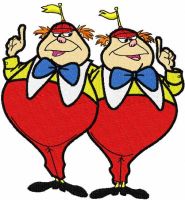 Tweedledee and Tweedledum embroidery design