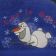 Embroidered Olaf flying design on towel