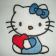 Embroidered Hello kitty  design on baby wear