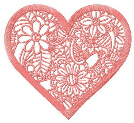 Floral lace doily machine embroidery design