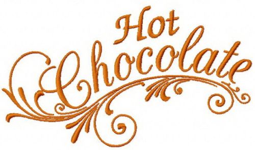 Hot chocolate machine embroidery design