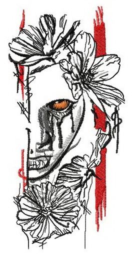 Bloody tears machine embroidery design