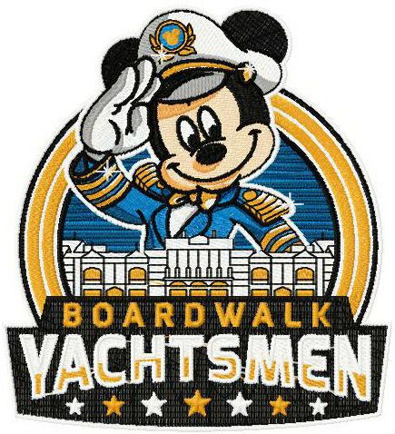 Mickey boardwalk yachtsmen machine embroidery design