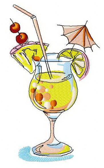 Cocktail machine embroidery design