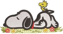 Sleeping Snoopy embroidery design