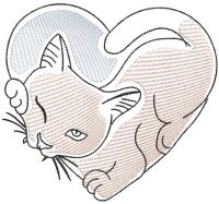 Cat in your heart free embroidery design