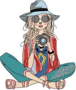 Lady photographer 4 embroidery design