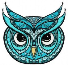 Serious owl embroidery design