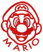 Happy Mario face embroidery design