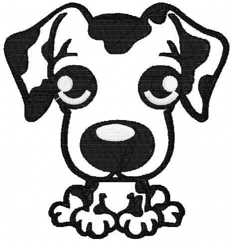 Dog applique free embroidery design