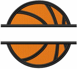 Diseño de bordado de baloncesto dividido.