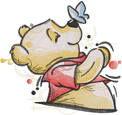 Winnie pooh summer vibes embroidery design