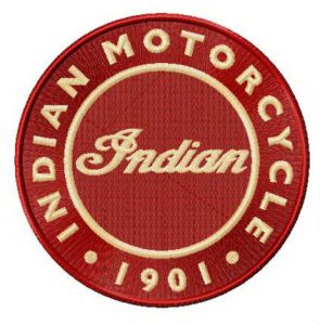 Indian Motocycle round logo embroidery design