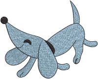 Funny dachshund embroidery design