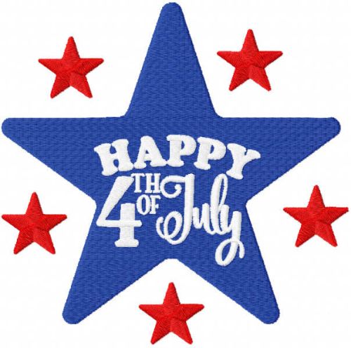 Star 4 th of july embroidery design