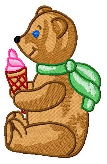 Ice cream for teddy 2 machine embroidery design