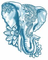Indian elephant with lotus 2 embroidery design